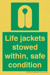 Life jackets stowed within